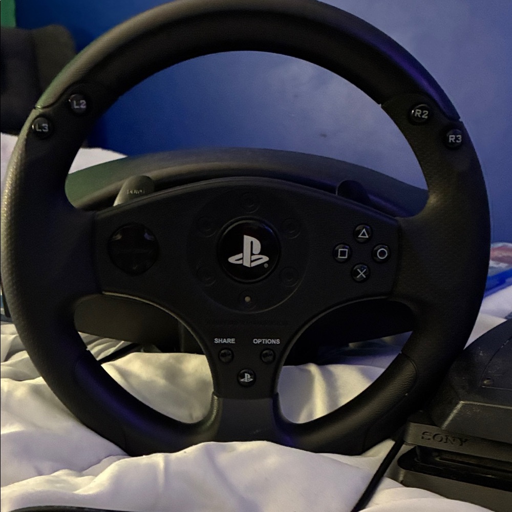 Sony Black Gaming Steering Wheel